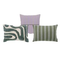 by fonQ Sierkussen Set van 3 - Wave - Linen Line - Linen Stripe - thumbnail