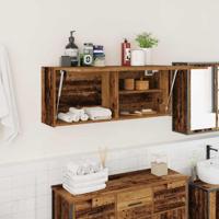 Badkamerwandkast 100x25x40 cm bewerkt hout oud houtkleurig
