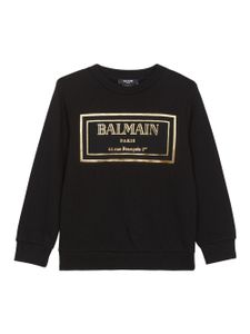 Balmain Kids logo-print long-sleeve sweatshirt - Noir