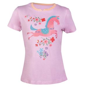 HKM Flower Pony JR T-shirt roze maat:110