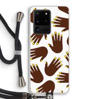 Hands dark: Samsung Galaxy S20 Ultra Transparant Hoesje met koord