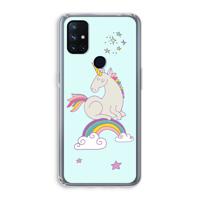 Regenboog eenhoorn: OnePlus Nord N10 5G Transparant Hoesje - thumbnail