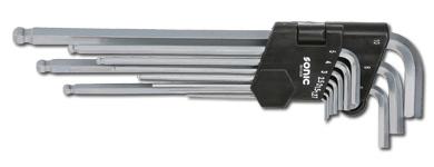 Stiftsleutelset, extra lang met kogelkop 10-dlg. 601008