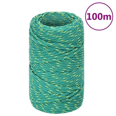 VidaXL Boottouw 2 mm 100 m polypropyleen groen