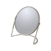 Make-up spiegel Cannes - 5x zoom - metaal - 18 x 20 cm - beige - dubbelzijdig - Make-up spiegeltjes - thumbnail