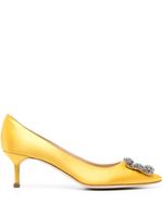 Manolo Blahnik escarpins Hangisi 60 mm à boucle ornée de cristal - Jaune - thumbnail