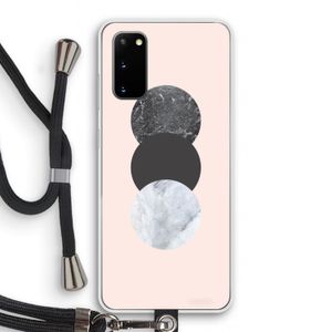 Marmeren cirkels: Samsung Galaxy S20 Transparant Hoesje met koord