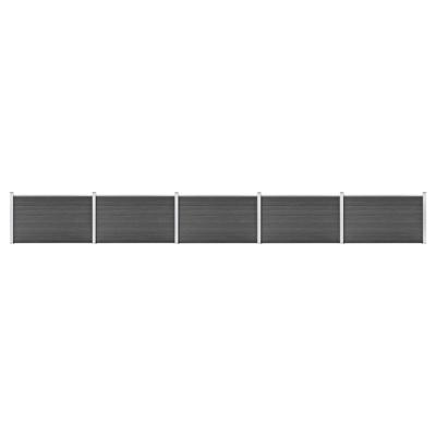 Schuttingpanelenset 872x105 cm HKC zwart