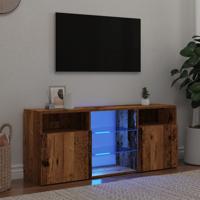 Tv-meubel met LED 120x30x50 cm bewerkt hout oud hout