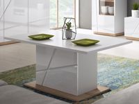 Rechthoekige salontafel FUTURO mat wit/hoogglans wit