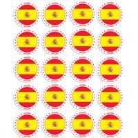 Vlag van Spanje stickers - 20x - rond - D14,8 cm - in vlag kleuren - Landen thema