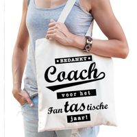 Katoenen cadeau tasje bedankt coach voor het fantastische jaar