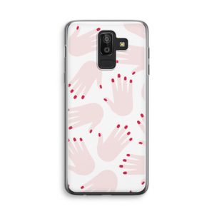 Hands pink: Samsung Galaxy J8 (2018) Transparant Hoesje