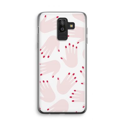 Hands pink: Samsung Galaxy J8 (2018) Transparant Hoesje