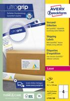 Avery L7169, Verzendetiketten, Laser, Ultragrip, wit, 100 vellen, 4 per vel, 99,1 x 139 mm