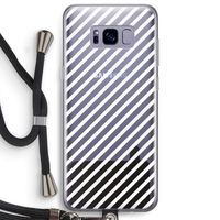 Strepen zwart-wit: Samsung Galaxy S8 Plus Transparant Hoesje met koord Strepen zwart-wit: Samsung Galaxy S8 Plus Transparant Hoesje met koord