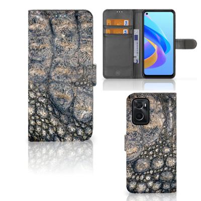 OPPO A76 | A96 | Telefoonhoesje | Met pasjeshouder | Krokodillenprint