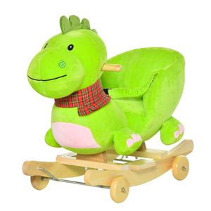 HOMCOM Schommelpaard pluche schommeldier paard liedjes speelgoed kinderen babyschommel | Aosom Netherlands