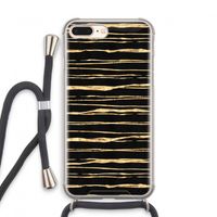 Gouden strepen: iPhone 8 Plus Transparant Hoesje met koord
