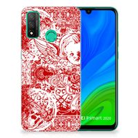 Silicone Back Case Huawei P Smart 2020 Angel Skull Rood