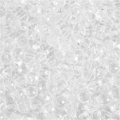 Creativ Company Facet kralen, afm 3x4 mm, gatgrootte 0,8 mm, kristal, 100 stuk/ 1 doos