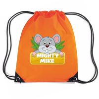 Mighty Mike de muis trekkoord rugzak / gymtas oranje voor kinderen   -