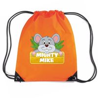 Mighty Mike de muis trekkoord rugzak / gymtas oranje voor kinderen   - - thumbnail