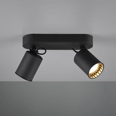 Pago - LED plafondlamp - 2 spots - Draaibaar en dimbaar - GU10 - Kantelbaar - Plafondspot - Voor binnen - Zwart