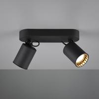 Pago - LED plafondlamp - 2 spots - Draaibaar en dimbaar - GU10 - Kantelbaar - Plafondspot - Voor binnen - Zwart