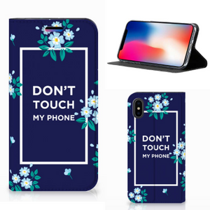 Apple iPhone X | Xs Design Case Flowers Blue DTMP