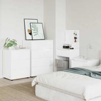 Opbergkast Hoogglans wit 60 x 48 x 81 cm Bewerkt hout