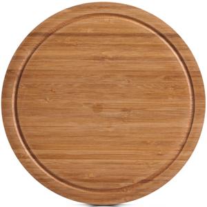 Zeller snijplank - met sap groef - bamboe hout - rond - Dia 25 cm - serveerplank