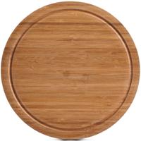 Zeller snijplank - met sap groef - bamboe hout - rond - Dia 25 cm - serveerplank