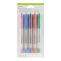 Cricut Explore/Maker Medium Point Gel 5-Pack Glitter Brights Stiftset Glittereffect, Rood, Groen, Roze, Violet, Blauw
