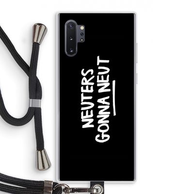 Neuters (zwart): Samsung Galaxy Note 10 Plus Transparant Hoesje met koord