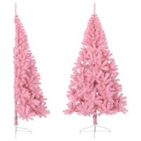 VidaXL Kunstkerstboom met standaard half 240 cm PVC roze