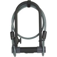 YALE U beveiligingsslot - Verkocht beveiligd, zilver gecertificeerd + kabel - voor fiets, ATV - 230 x 115 x 13 mm
