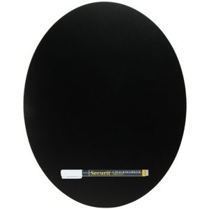 Zwart schrijfbord ovaalvorm 30 x 38 cm
