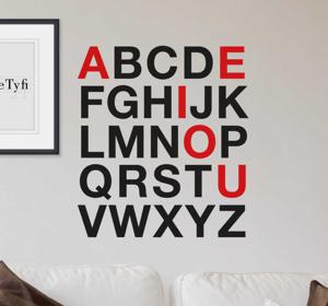 muursticker alfabet