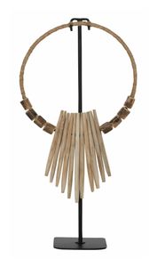 MUST Living Decoratie Necklace Teakhout, 53cm - Bruin