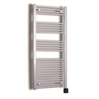 Elektrische Design Radiator Sanicare Plug & Play 172x60 cm Inox Look 730 Watt Met Chroom Thermostaat En Bluetooth Links