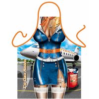 Verkleedkleding schort Stewardess - thumbnail
