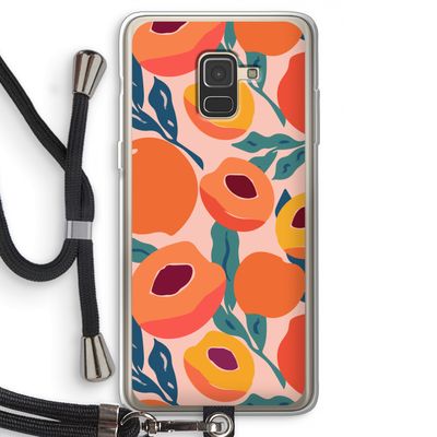 Perzik: Samsung Galaxy A8 (2018) Transparant Hoesje met koord