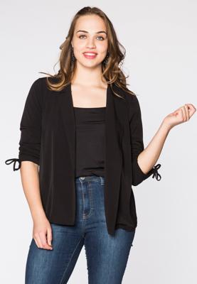 Yoek Cardi-jacket pull string | Zwart | Maat 38