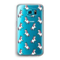 Eenhoorns overal: Samsung Galaxy S6 Transparant Hoesje