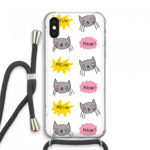 Meow: iPhone XS Max Transparant Hoesje met koord