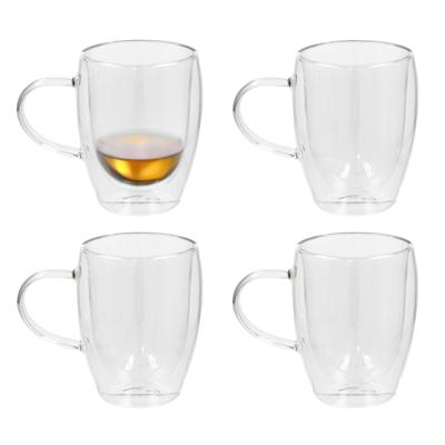 Gerimport Theeglazen Plano - 4x - dubbelwandig - borosilicaatglas - 350 ml - H11,5 cm - koffieglas Gerimport Theeglazen Plano - 4x - dubbelwandig - borosilicaatglas - 350 ml - H11,5 cm - koffieglas