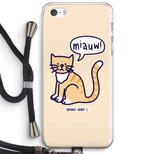 Miauw: iPhone 5 / 5S / SE Transparant Hoesje met koord