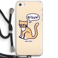 Miauw: iPhone 5 / 5S / SE Transparant Hoesje met koord