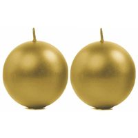 2x Bolkaarsen goud 8 cm - thumbnail